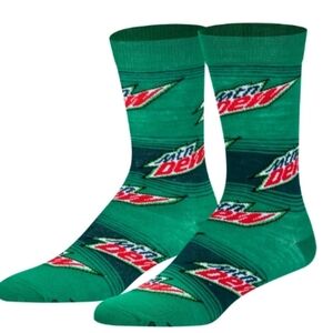 Mountain Dew crew socks soda novelty graphic accessory